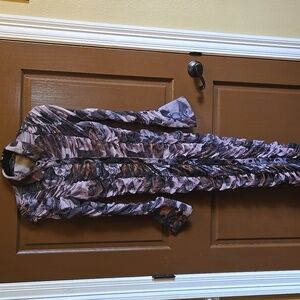 PrettyLittleThing-Draped lavender/gray print straight dress Sz 8